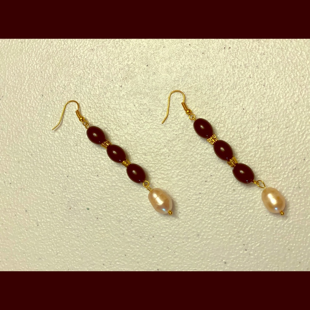 Elegant Long Crystal Butterfly Pearl Earrings